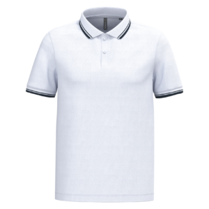 Polo homme manches courtes à liserés contrastés