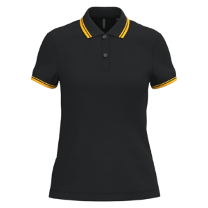Polo femme manches courtes à liserés contrastés