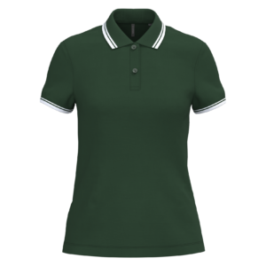 Polo femme manches courtes à liserés contrastés