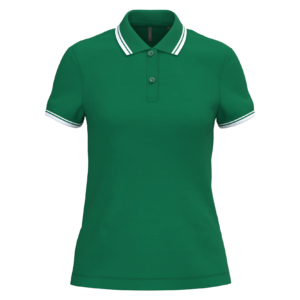 Polo femme manches courtes à liserés contrastés