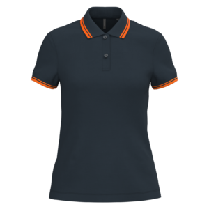 Polo femme manches courtes à liserés contrastés