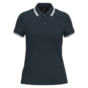 Polo femme manches courtes à liserés contrastés