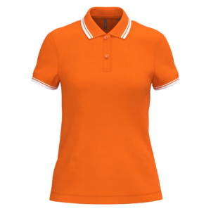 Polo femme manches courtes à liserés contrastés