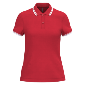 Polo femme manches courtes à liserés contrastés