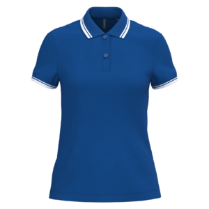 Polo femme manches courtes à liserés contrastés