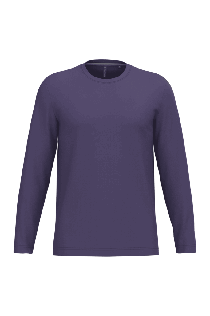 T-shirt col rond manches longues homme