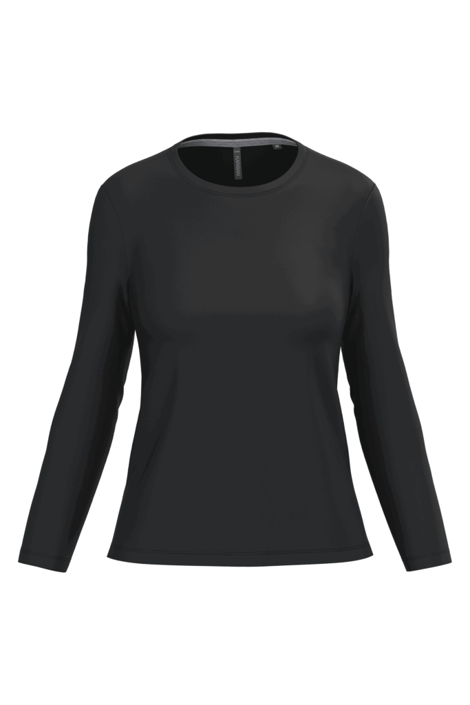 T-shirt col rond manches longues femme