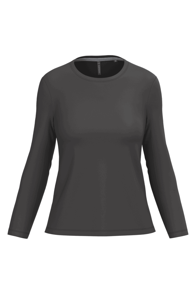 T-shirt col rond manches longues femme