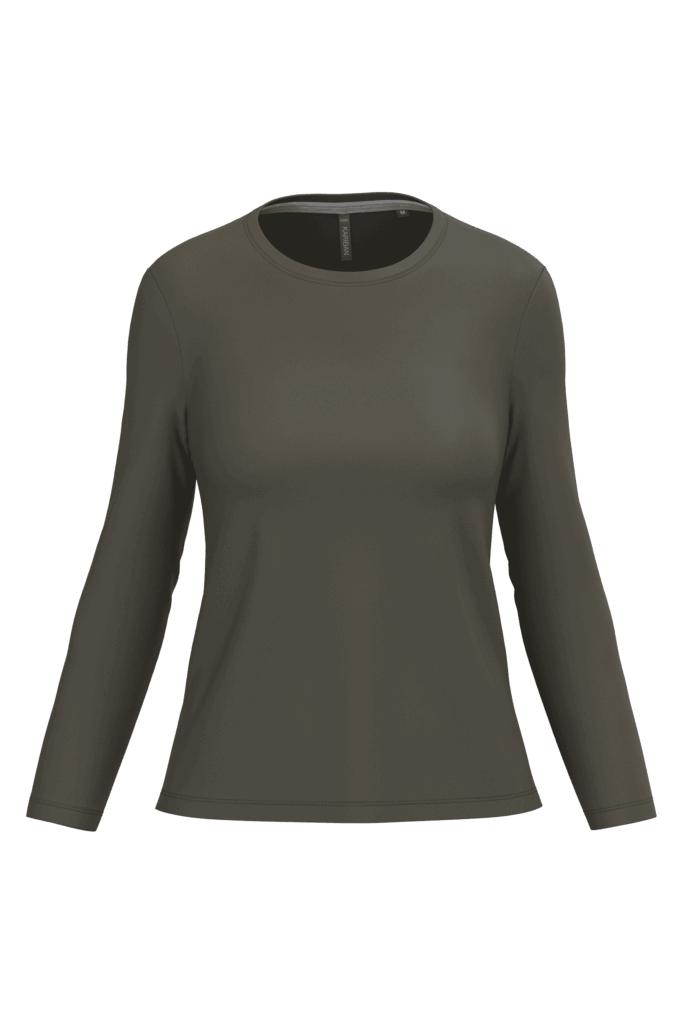 T-shirt col rond manches longues femme