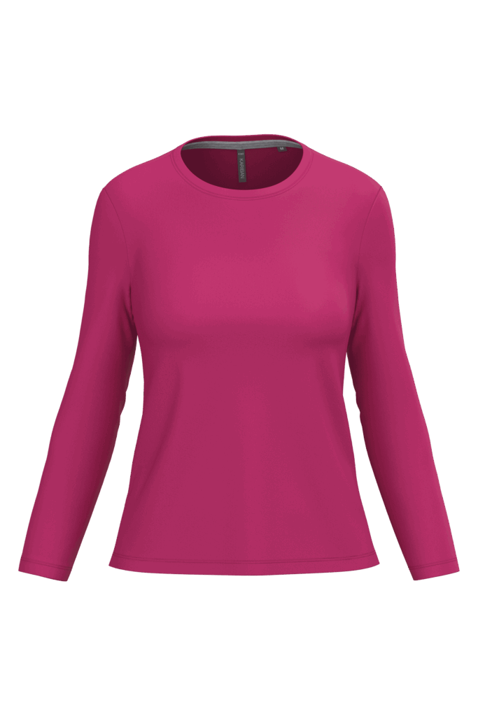 T-shirt col rond manches longues femme