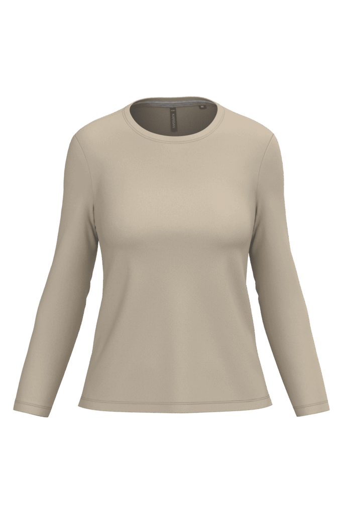 T-shirt col rond manches longues femme