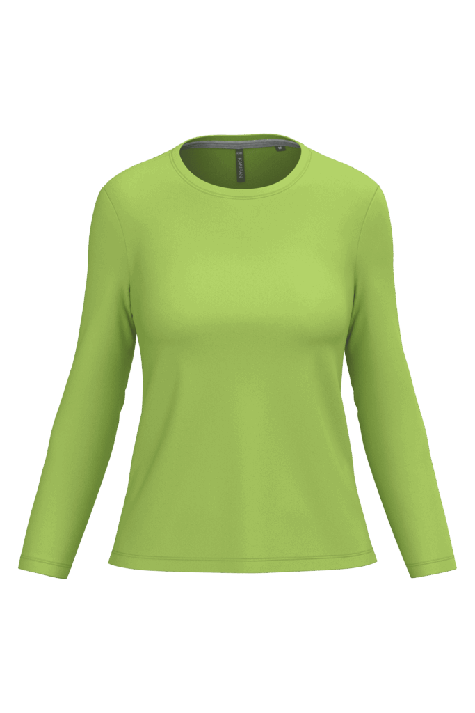 T-shirt col rond manches longues femme