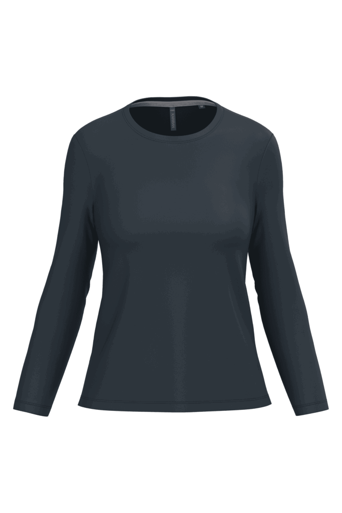 T-shirt col rond manches longues femme