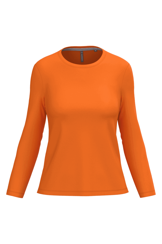 T-shirt col rond manches longues femme