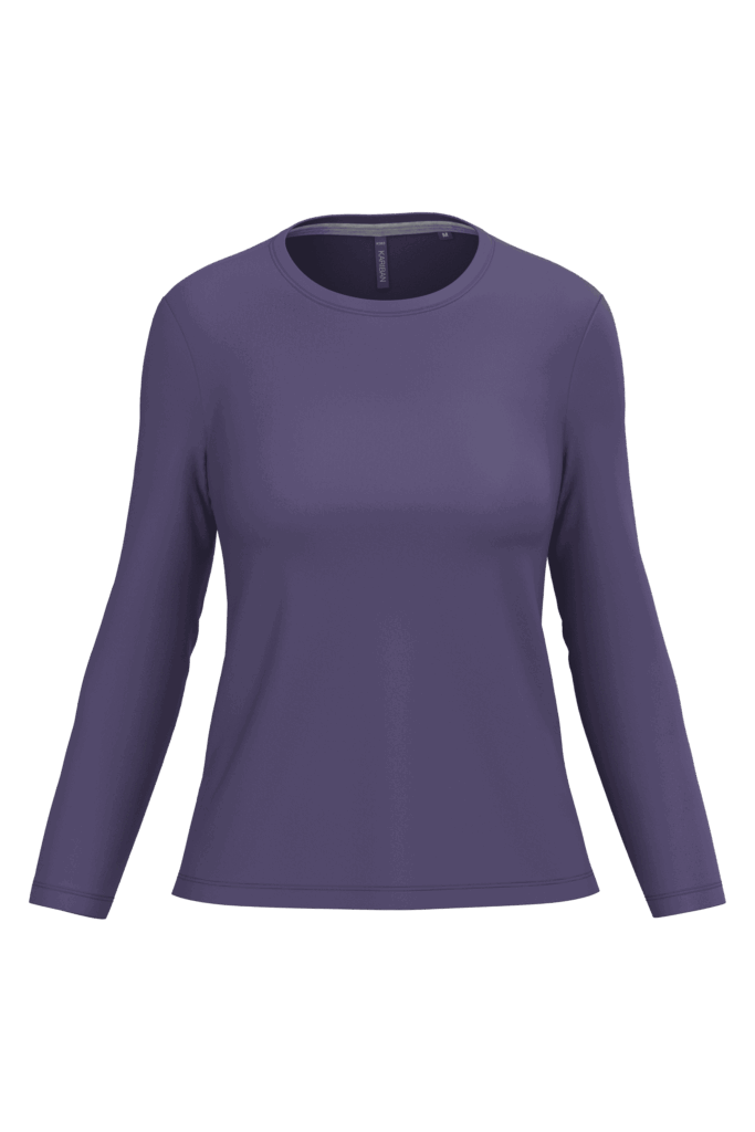 T-shirt col rond manches longues femme