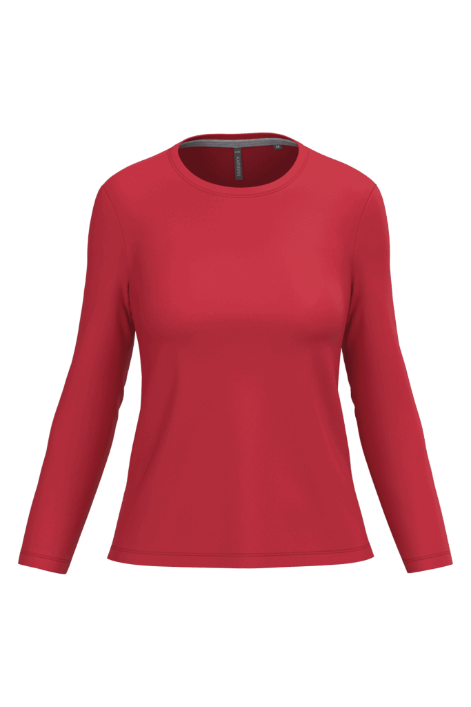 T-shirt col rond manches longues femme