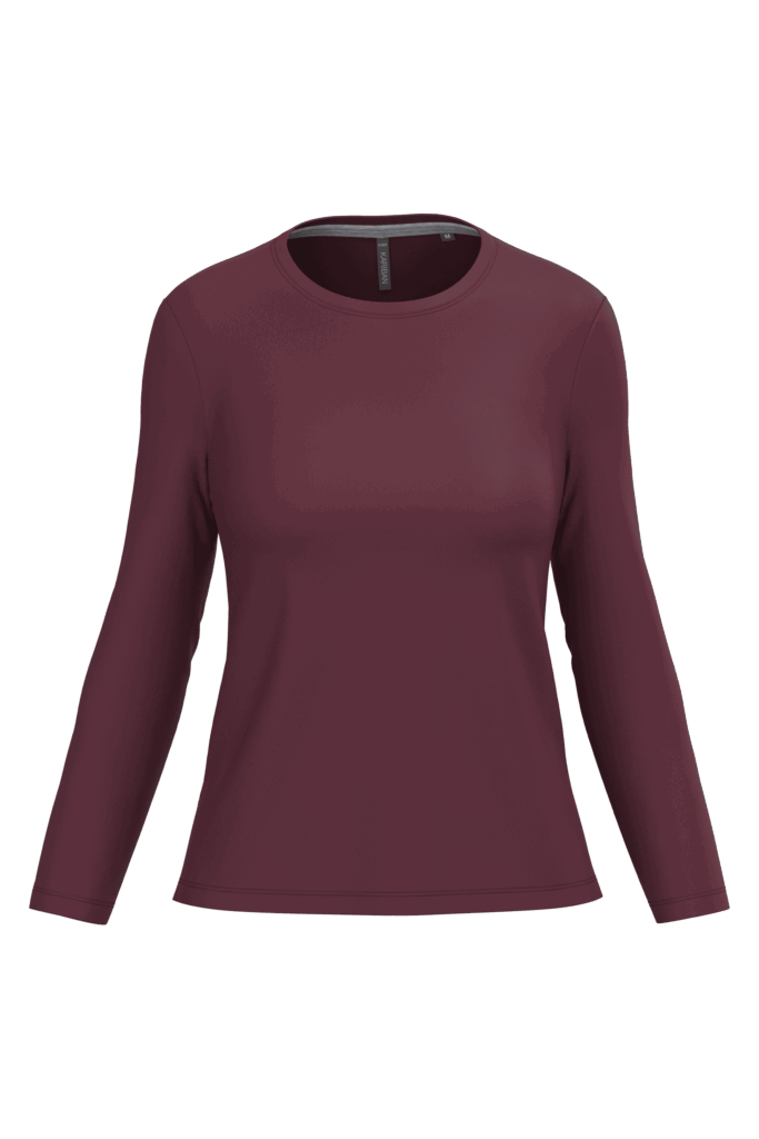 T-shirt col rond manches longues femme