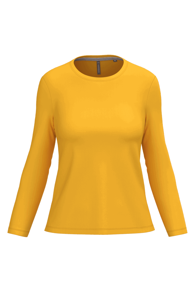 T-shirt col rond manches longues femme