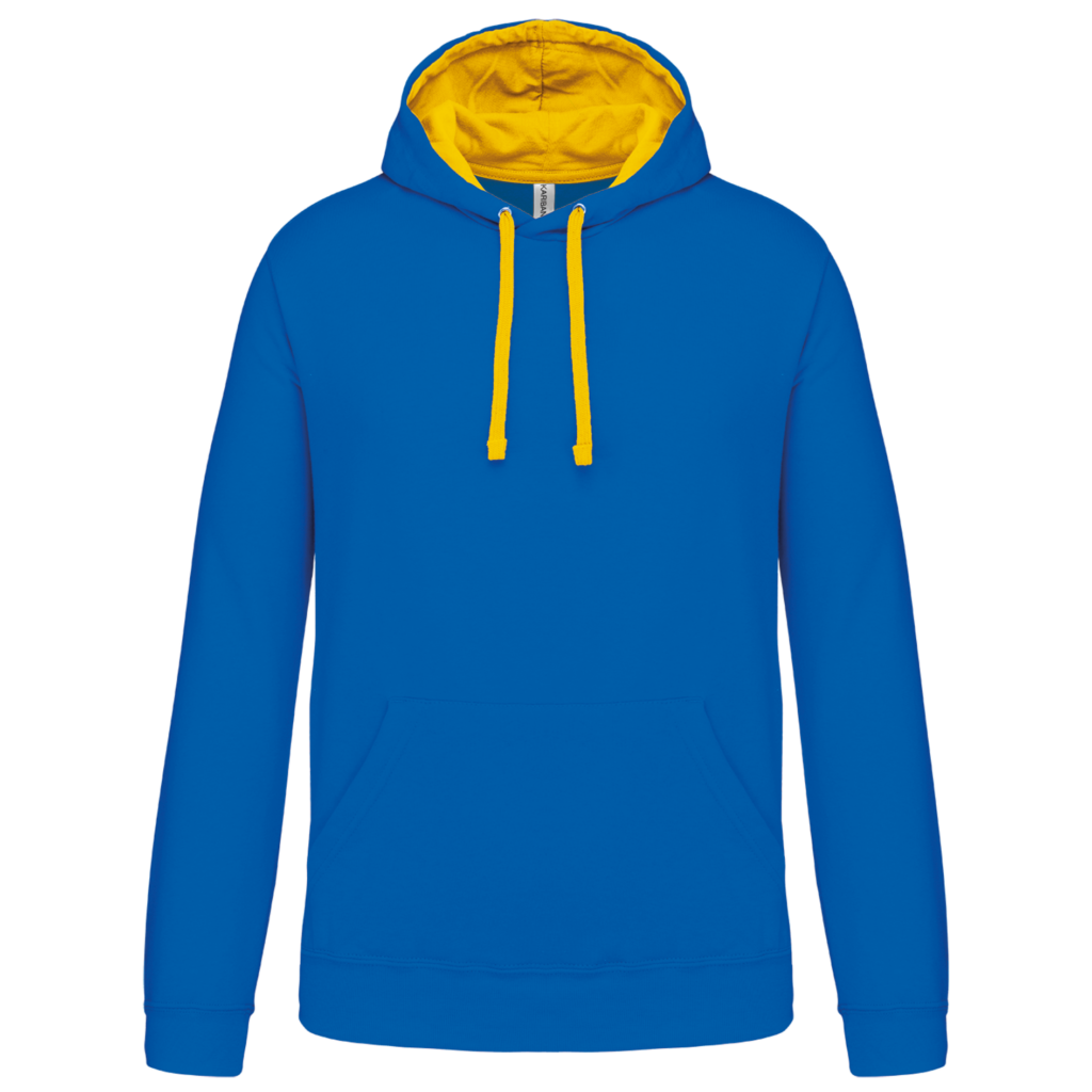 Sweat-shirt capuche contrastée homme