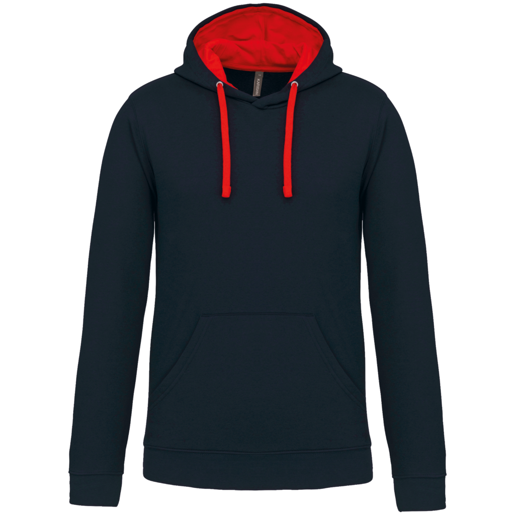 Sweat-shirt capuche contrastée homme