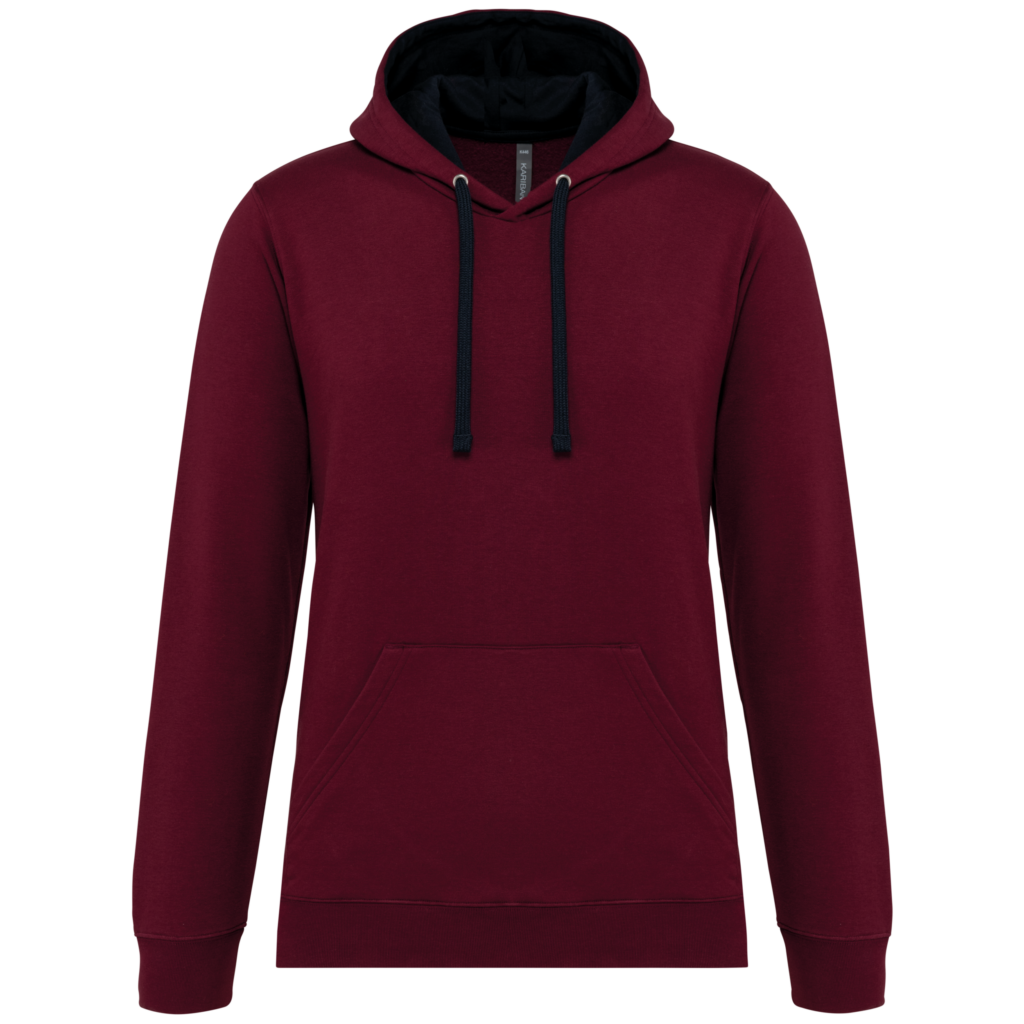 Sweat-shirt capuche contrastée homme