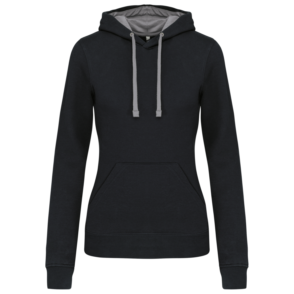 Sweat-shirt capuche contrastée femme