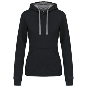 Sweat-shirt capuche contrastée femme