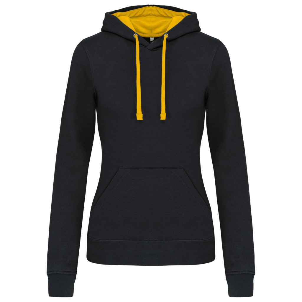 Sweat-shirt capuche contrastée femme