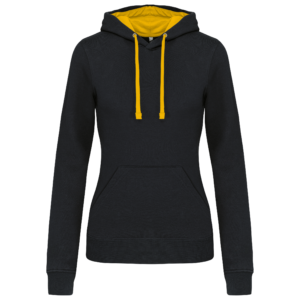 Sweat-shirt capuche contrastée femme