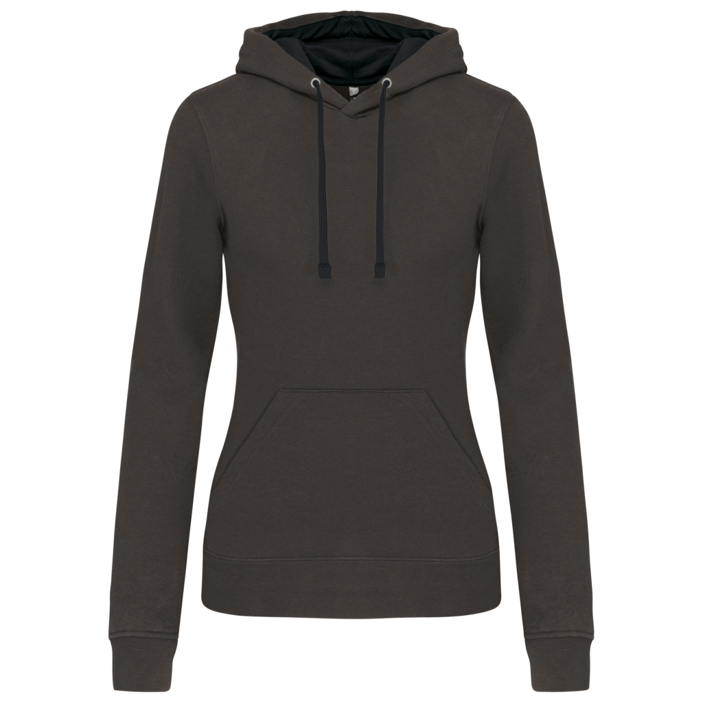 Sweat-shirt capuche contrastée femme