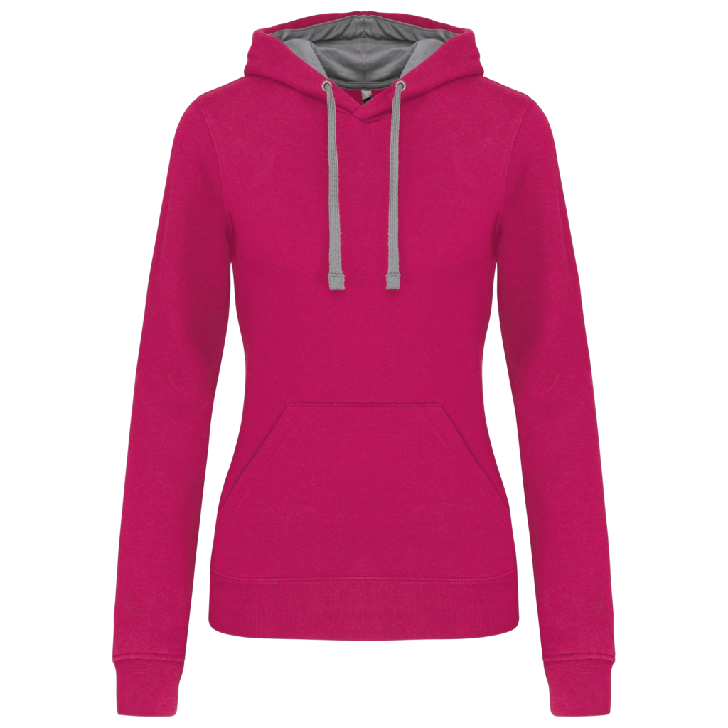Sweat-shirt capuche contrastée femme