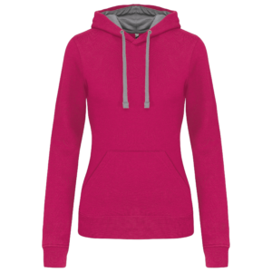 Sweat-shirt capuche contrastée femme