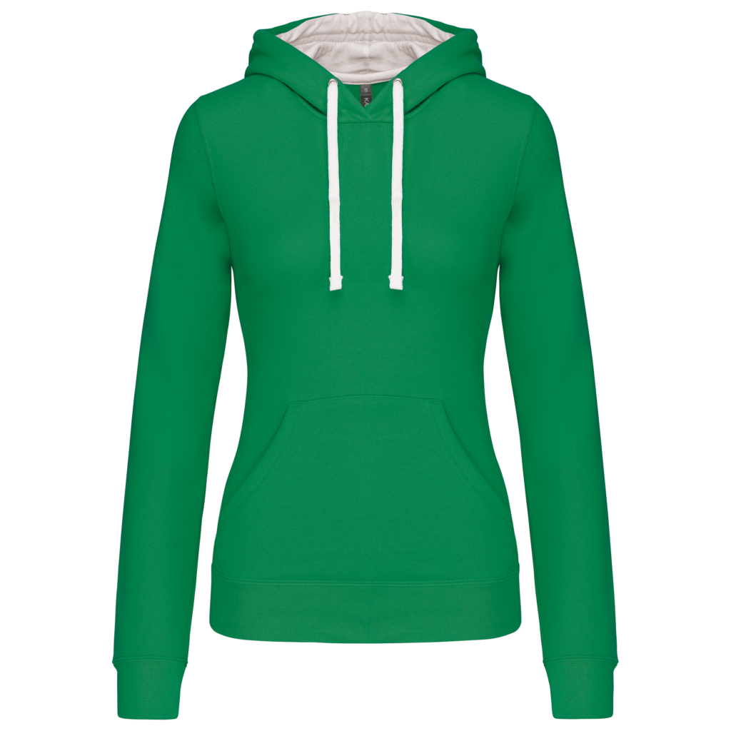 Sweat-shirt capuche contrastée femme