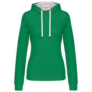 Sweat-shirt capuche contrastée femme