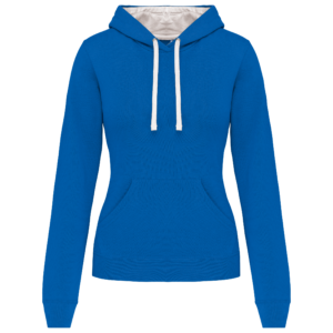 Sweat-shirt capuche contrastée femme