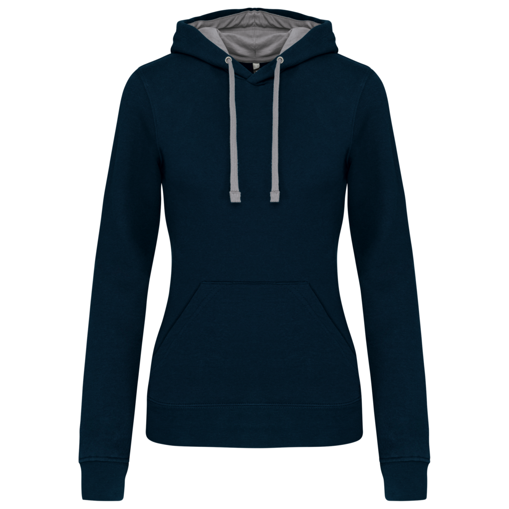 Sweat-shirt capuche contrastée femme