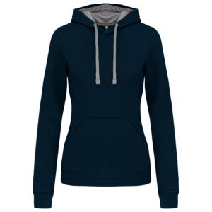 Sweat-shirt capuche contrastée femme