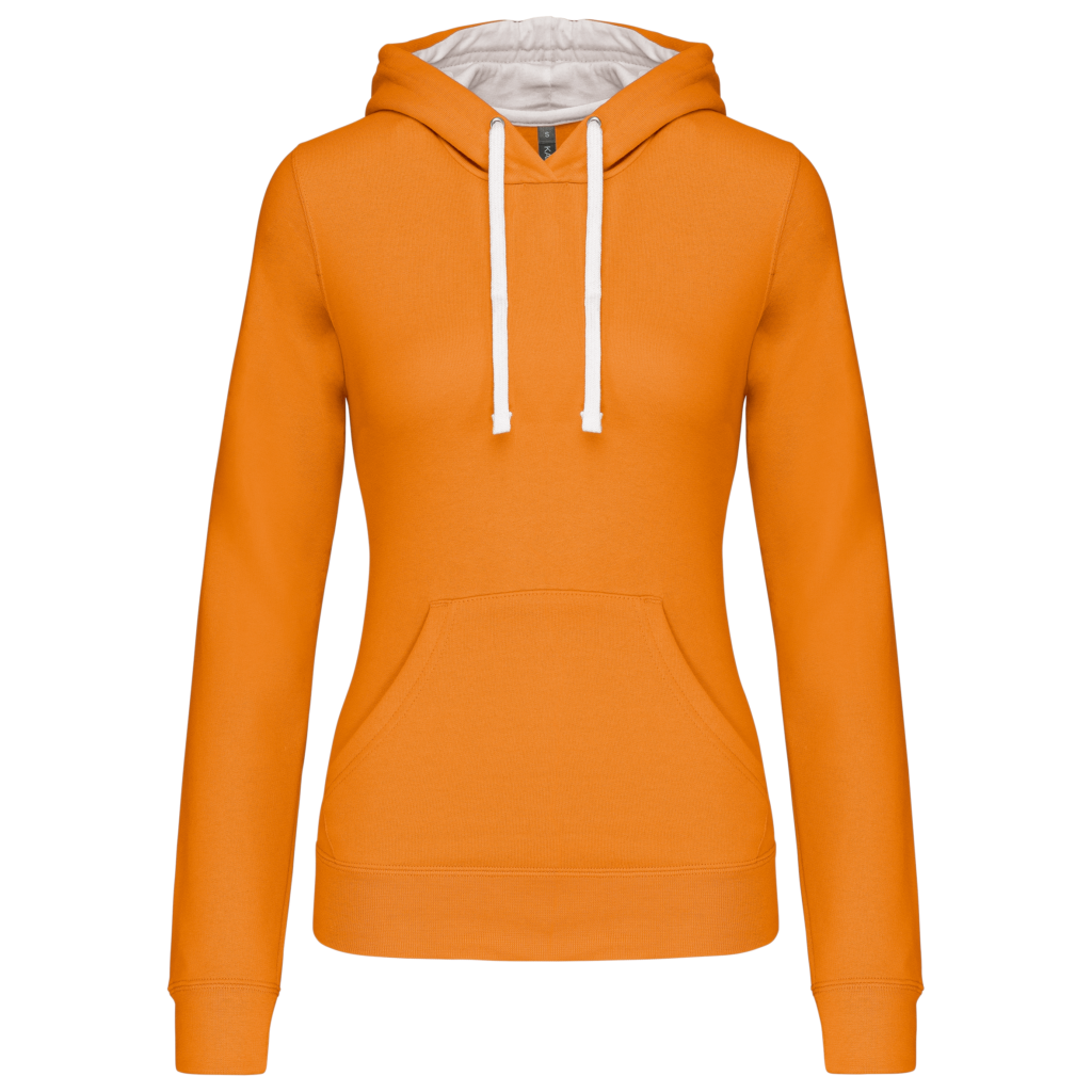 Sweat-shirt capuche contrastée femme