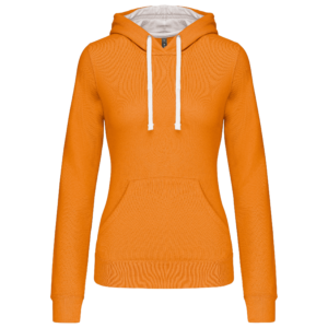 Sweat-shirt capuche contrastée femme