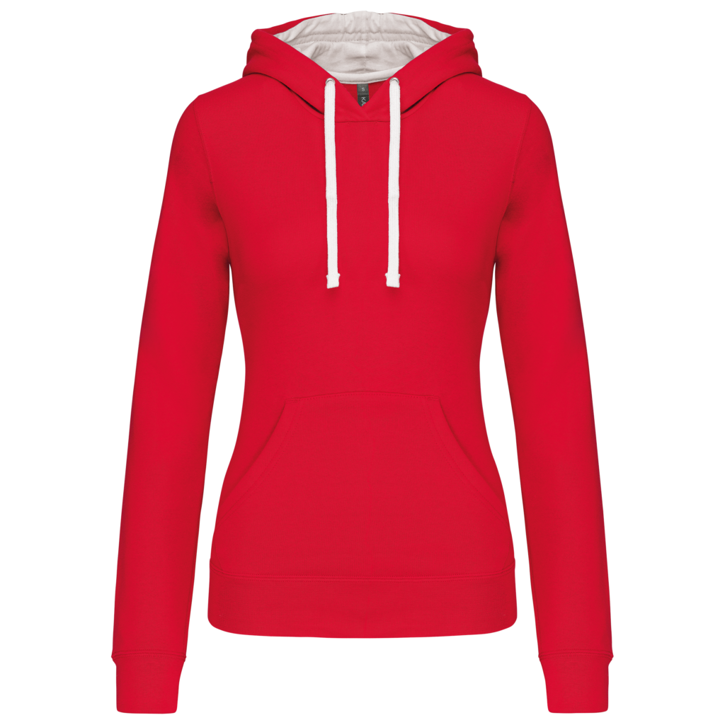 Sweat-shirt capuche contrastée femme