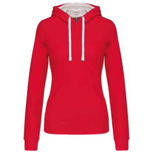 Sweat-shirt capuche contrastée femme