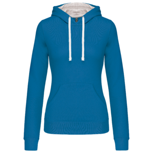 Sweat-shirt capuche contrastée femme