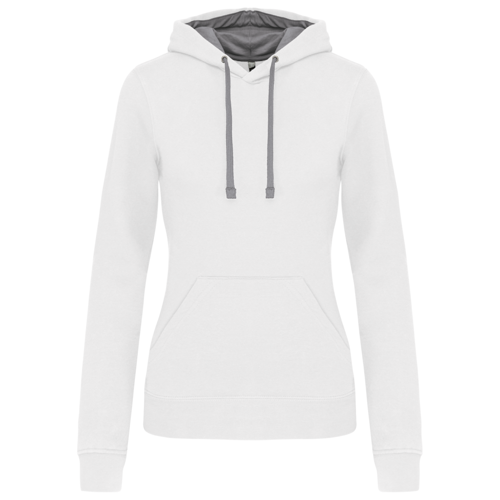 Sweat-shirt capuche contrastée femme
