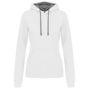 Sweat-shirt capuche contrastée femme