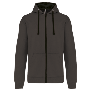 Sweat-shirt zippé à capuche contrastée homme