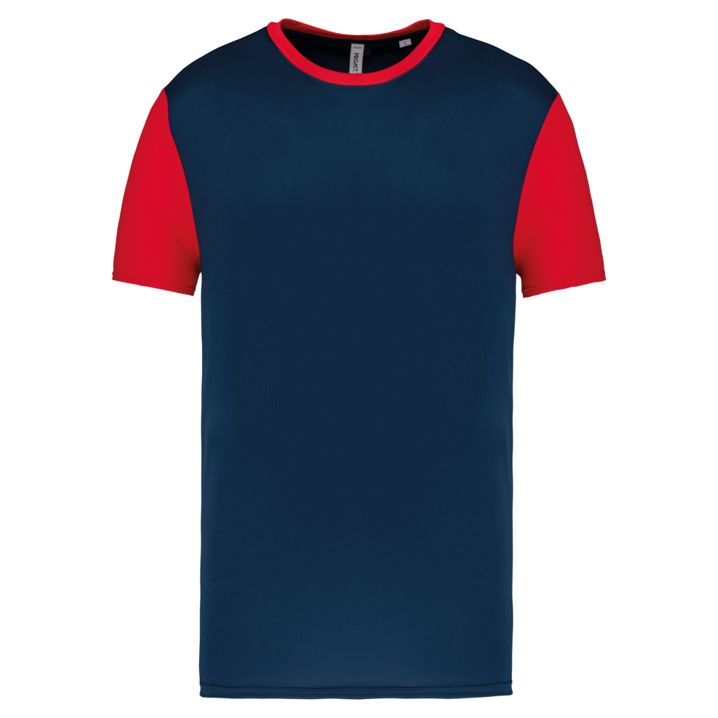 Maillot multisport manches courtes bicolore unisexe