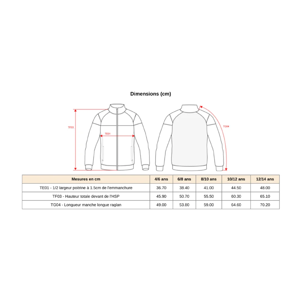 Veste d'entrainement polyester zippée - Enfant