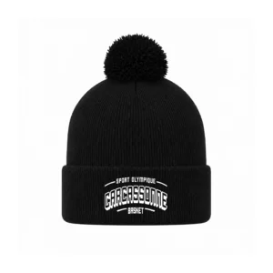 Bonnet à pompom brodé - Enfant