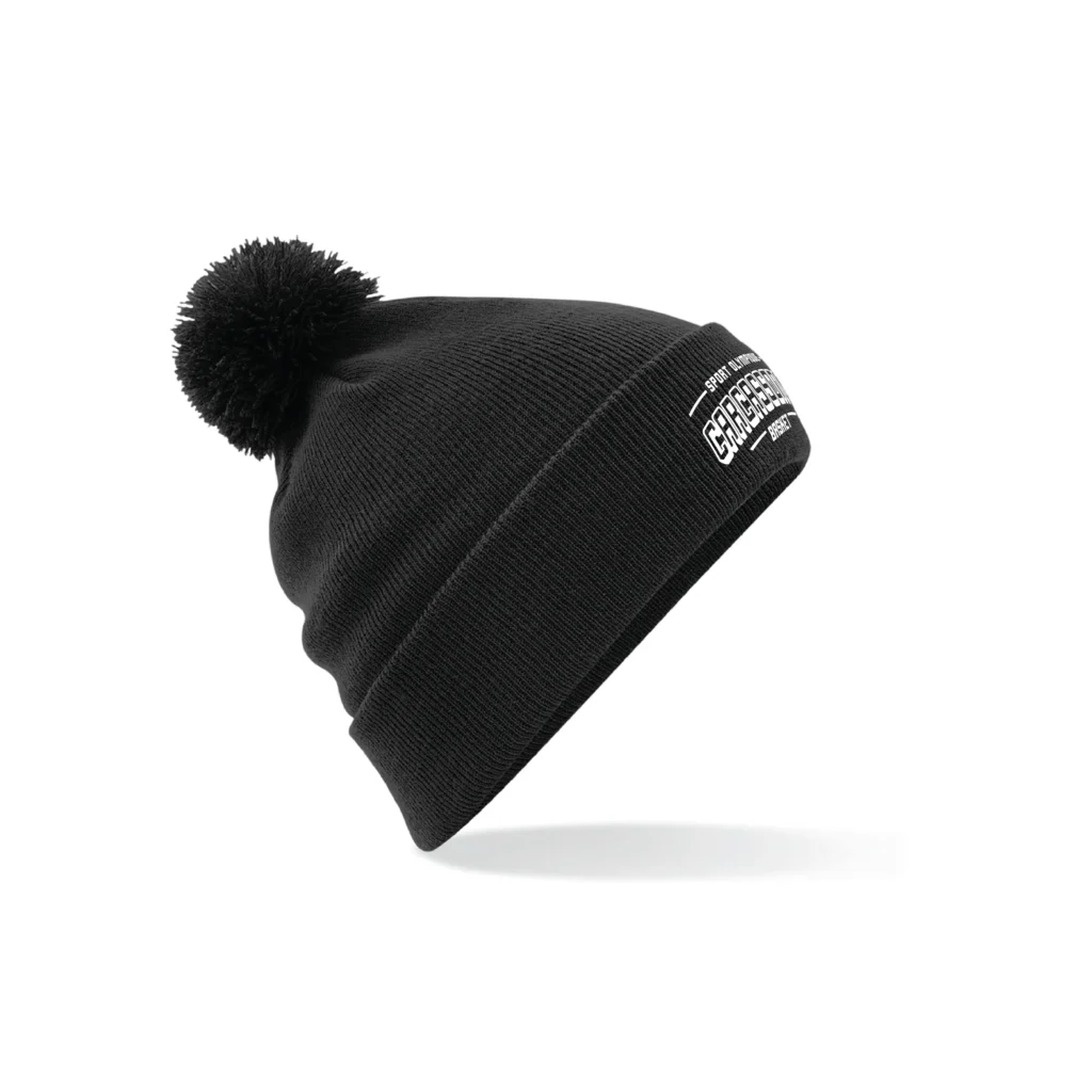 Bonnet à pompom brodé - Enfant