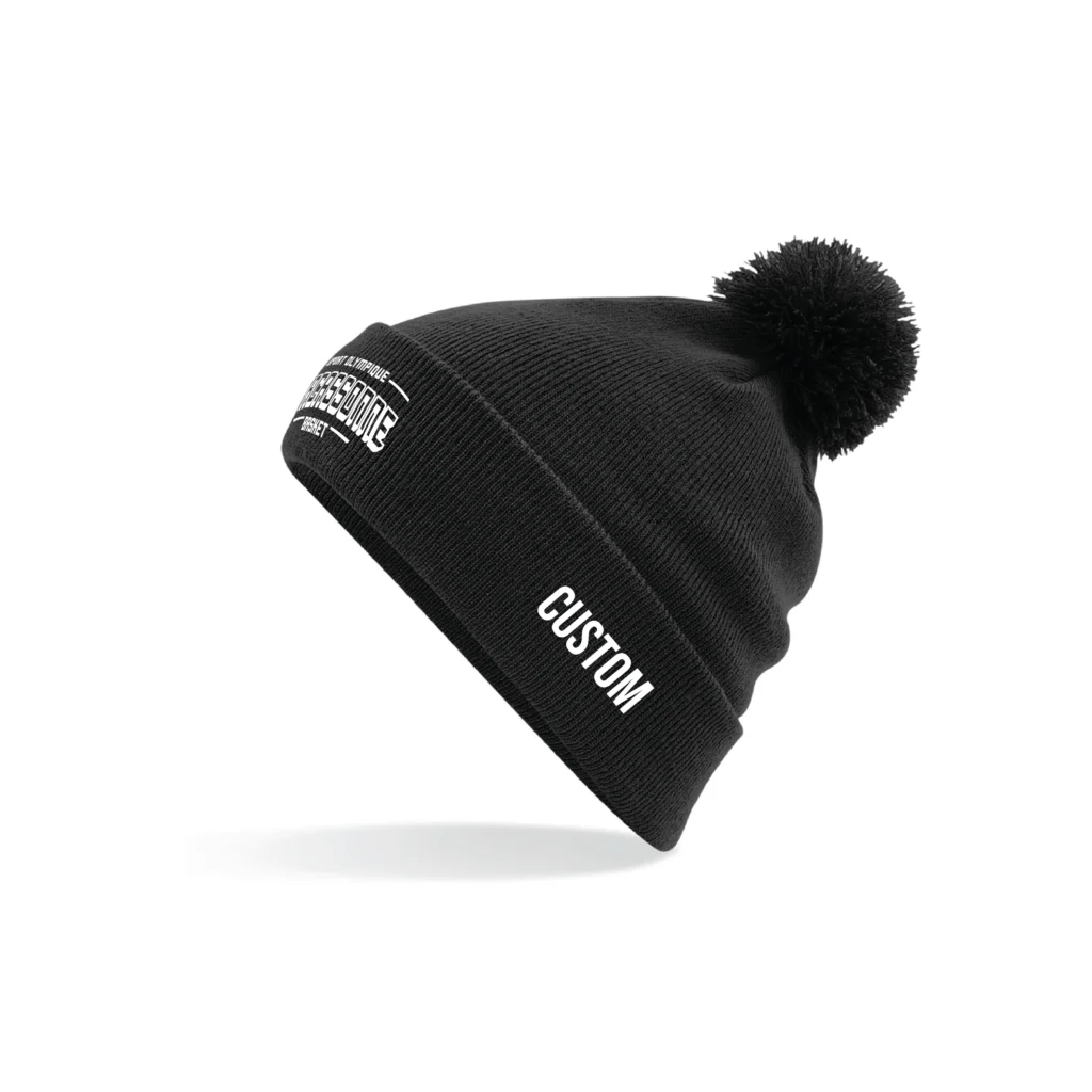 Bonnet à pompom brodé - Enfant